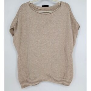 Lane Bryant Relaxed Rollneck Cap Sleeve Sweater Oatmeal‎ 10/12 Lagenlook Neutral